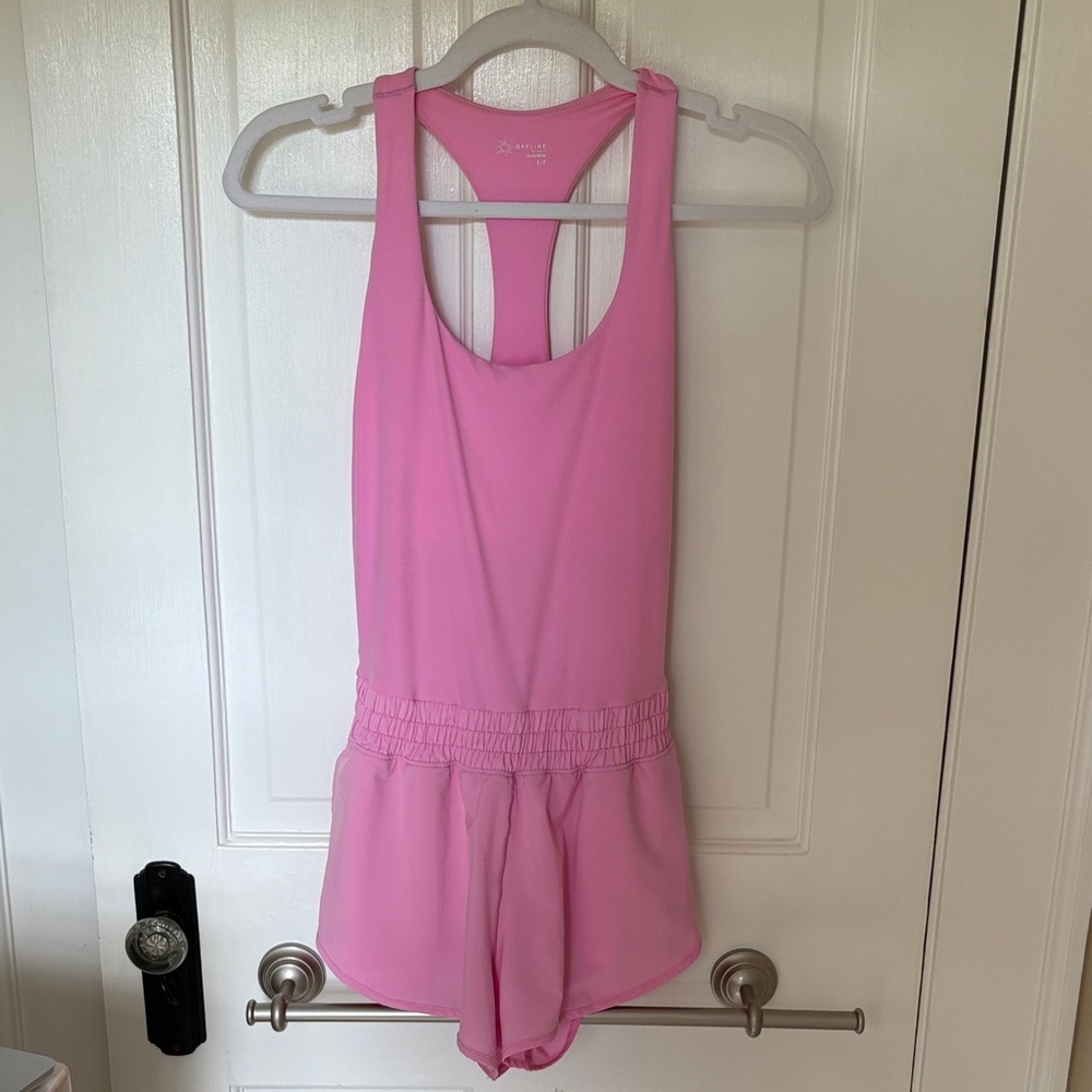 Aerie Offline Pink Romper - Picture 4 of 14